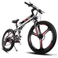 YUME 26" Folding Electric Bike with 48V 10.4AH Removable Lithium-Ion Battery Lightweight Handlebar Display Collapsible Frame Bicycle with 250W Motor and Battery Charger - B07F3DV76K